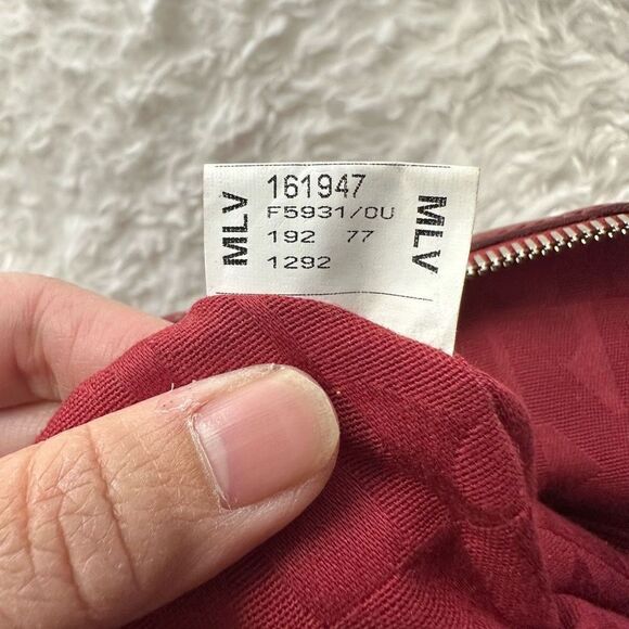 FURLA Ischia Red Cherry Croco Embossed Leather Dome Handbag Zip Top large - Picture 10 of 13